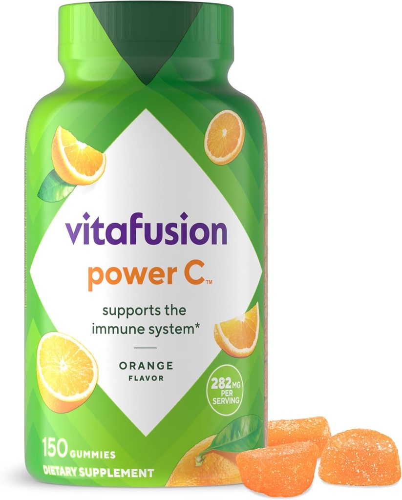 Vitafusion Power C Gummy Imūnais atbalsts* ar C vitamīnu, delicious Orange Flavor, 63ct (21 dienas barošanas)