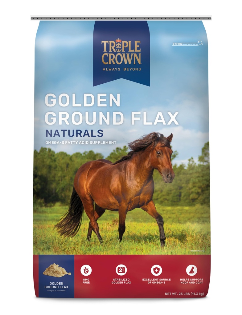 Triple Crown Golden Ground Lini, Lini zirgiem, Linsēklas zirgiem, omega 3 Equine papildinājums, 25 mārciņas