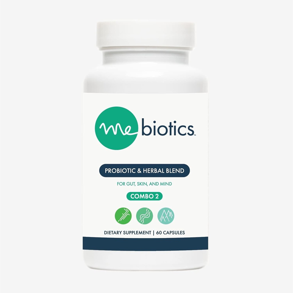 Microbiome Labs Mebiotikas Probiotikas un augu Papildinājums Kombinācija 2 - Bacillus Subtilis + Lemon Balm ādai + Gut veselība - Mutes probiotikas, lai atbalstītu Gut, Mind, & Āda (60 kapsulas)