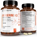 Premium Berberine HCL 730mg - 120 VCAPS Perfekts trio komplekss ar ne-GMO Jiaogulan & Quercetin