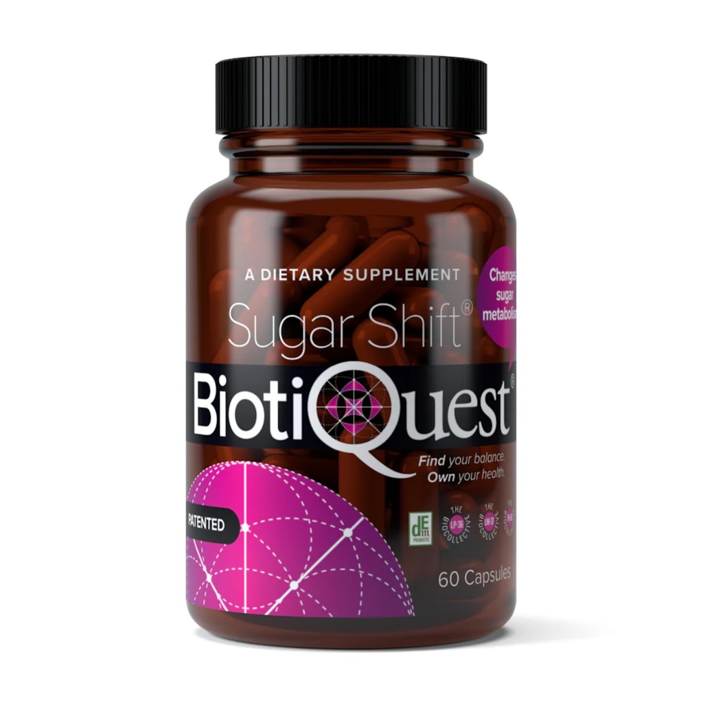 BiotiQuest Cukurs Shift Probiotikas, lai atbalstītu pret patogēniem un aizsargātu Jūsu imūnsistēmu, 22 miljardus KVV, ne-GMO, un bez lipekļa, 60 kapsulas