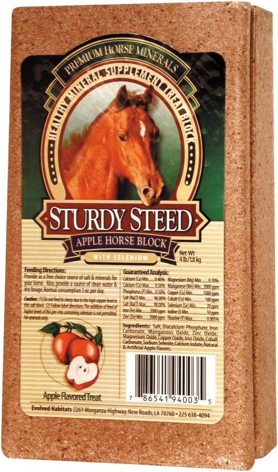 Sturdy Steed Veselīgs minerālu Papildinājums Apple ārstēt bloku zirgiem, 4 Pounds