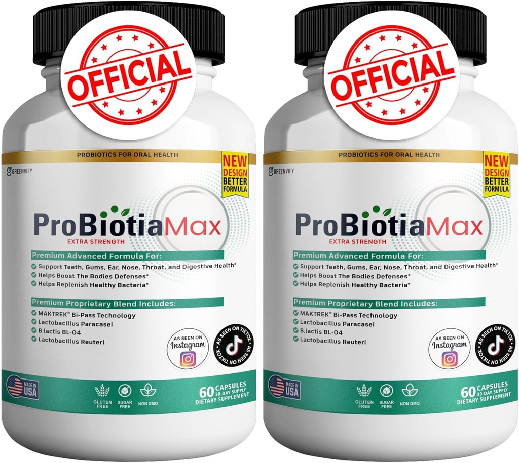 ProBiotia Max 40 miljardi KVV Papildus stiprums Iekšķīgi Probiotikas Papildinājums, 60 Kapsulas, Atbalsta Zobu un gum veselību, bez lipekļa (2)