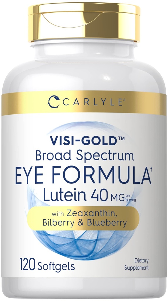 Carlyle Acu Veselības Papildinājums - 120 Softgels -- ar Lutein 40mg, Zeaxanthin, Melleņu un melleņu --Brod Spectrum Acu atbalsts Vitamīni Non-GMO, bez glutēna Formula