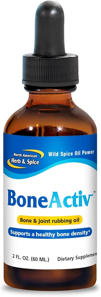 Ziemeļamerikas herb & Spice BoneActiv - 2 fl. oz. - Kaulu un locītavu drupināšanas eļļa - atbalsta veselīgus kaulus - ne-ĢMO, Vegan - 346 Kalpo