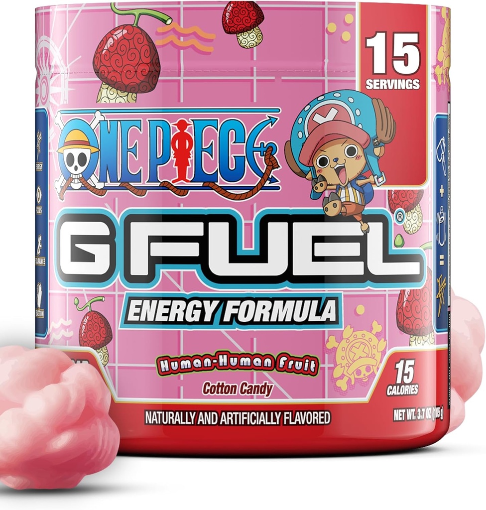 G degviela ONE klucis cilvēka-cilvēka enerģijas dzērienu pulveris, pirms treniņa Kofeīns maisījums Gaming, bez cukura Focus Amino, vitamīns + antioksidanti, 3.7oz (Cotton Candy, 15 Kalpo)
