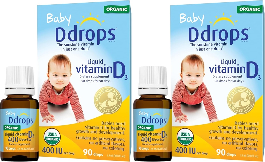 Ddrops 1072834 400 SV Šķidrs D3 vitamīns Mazuļiem, 0,08 Fl. Oz (4. iepakojumā)