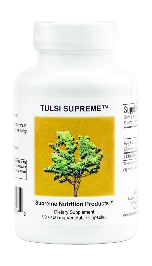 Supreme Nutrition Tulsi Supreme - Svētās Bazil Kapsulas - 90 Veģetārās Kapsulas