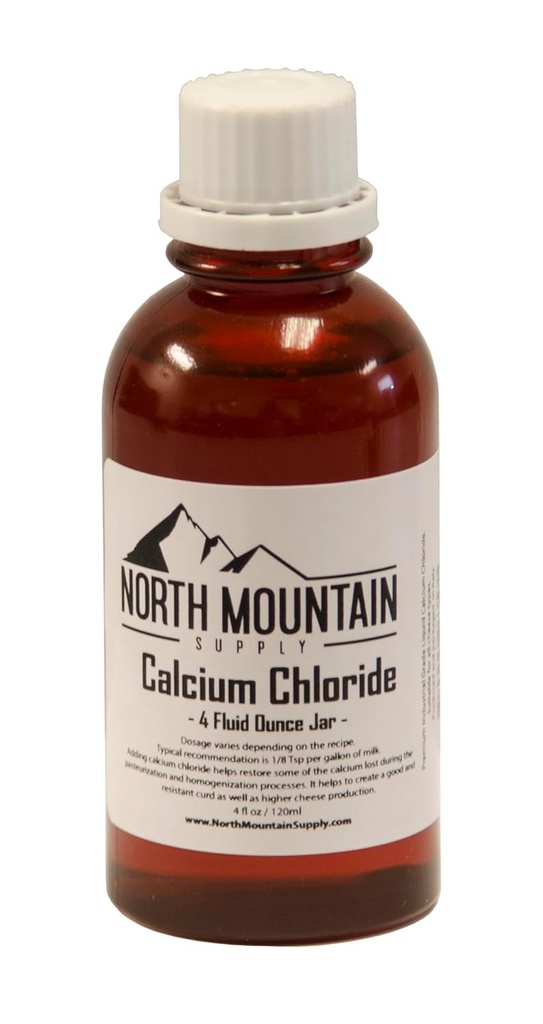 North Mountain Supply Šķidrs kalcija hlorīds - Pievienot Pasterized Piens Augstākai Siers Ražošanai - 4 Šķidrums Ounces - Ražots Itālijā!