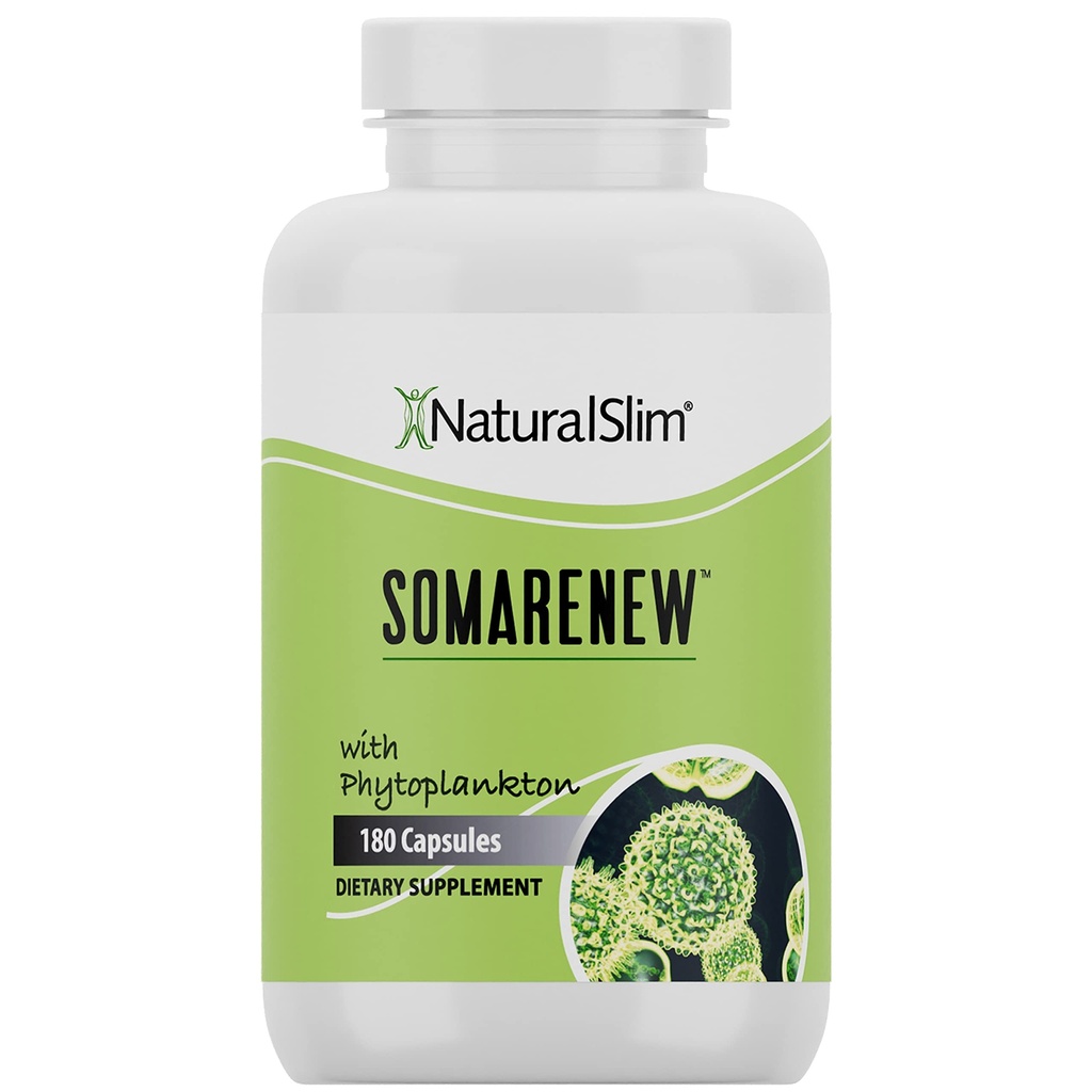 Somarenew Metabolisma pastiprinātājs, Gut Cleanse, enerģijas atbalsts un pilna ķermeņa tīrīt papildinājums ar Marine Phytoplankton (Omega 3) & Black Fulvic Acid Superfood - 180 Dārzeņu kapsulas
