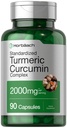 Horbäach Turmeric Kurkumīna papildinājums 2000mg - 90 Kapsulas - komplekss ar melnajiem pipariem --- Non-GMO, bez lipekļa