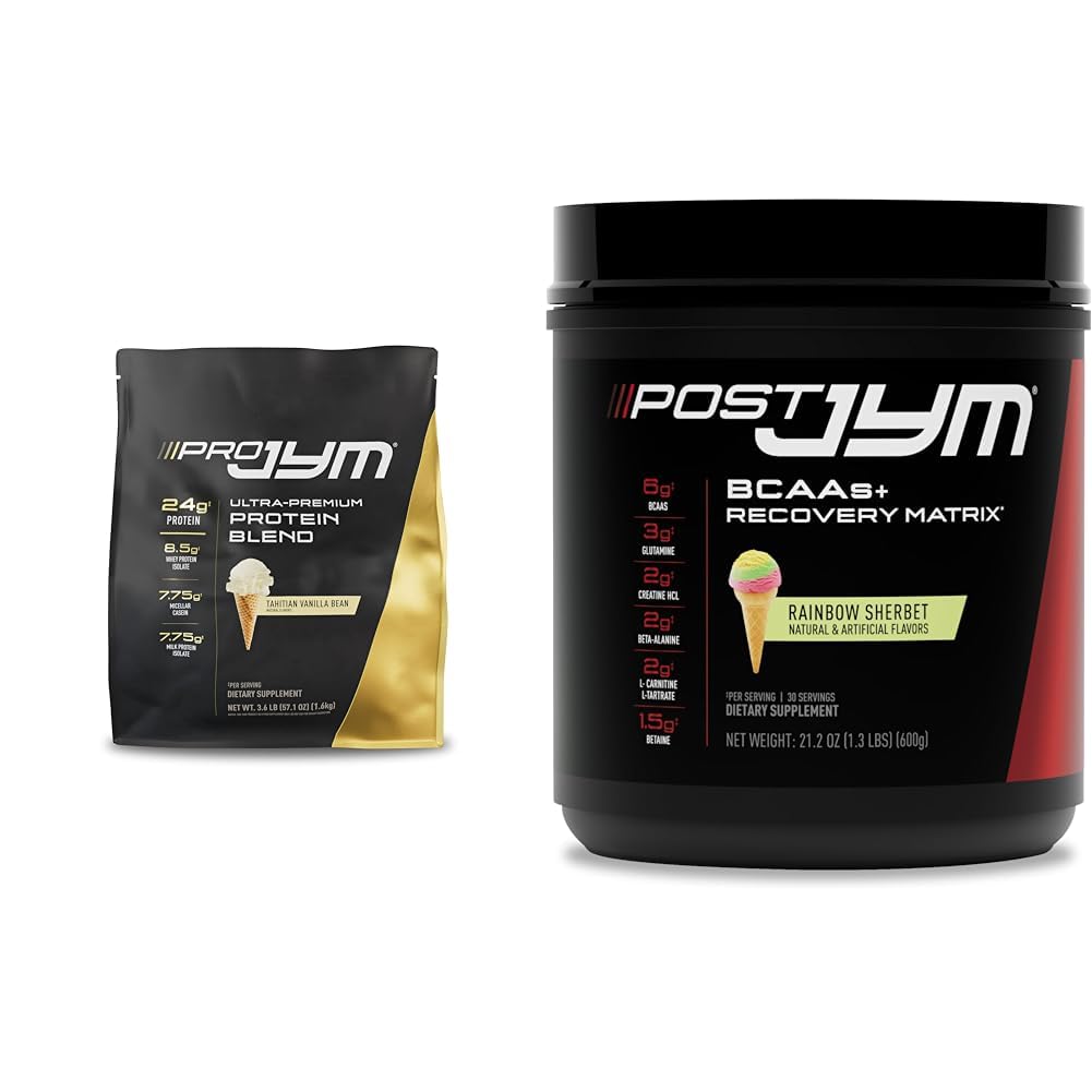 JYM Papildzinātnes PRO JYM 45 Kalpo - Taitian Vanilla Bean & - Post-Workout ar BCAA's, Glutamine, Kreatine HCL, Beta-Alanine, un More Rainbow Sherbert Flavor, 30 Servings, 21.2oz.