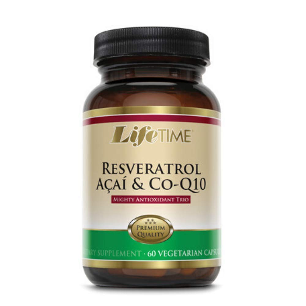 LIFETIME Resveratrol, Acai & CoQ10, Veg Cap (Btl-Glass) - 60ct