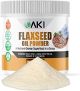 AKI Linsēklu eļļas pulveris - iepakots ar esenciāliem uzturvielām, piemēram, omega 3 taukskābēm, fiberiem un lignāniem - nesatur mākslīgas piedevas, kas izgatavotas no ideāliem kvalitātes komponentiem (5,30oz/150g)