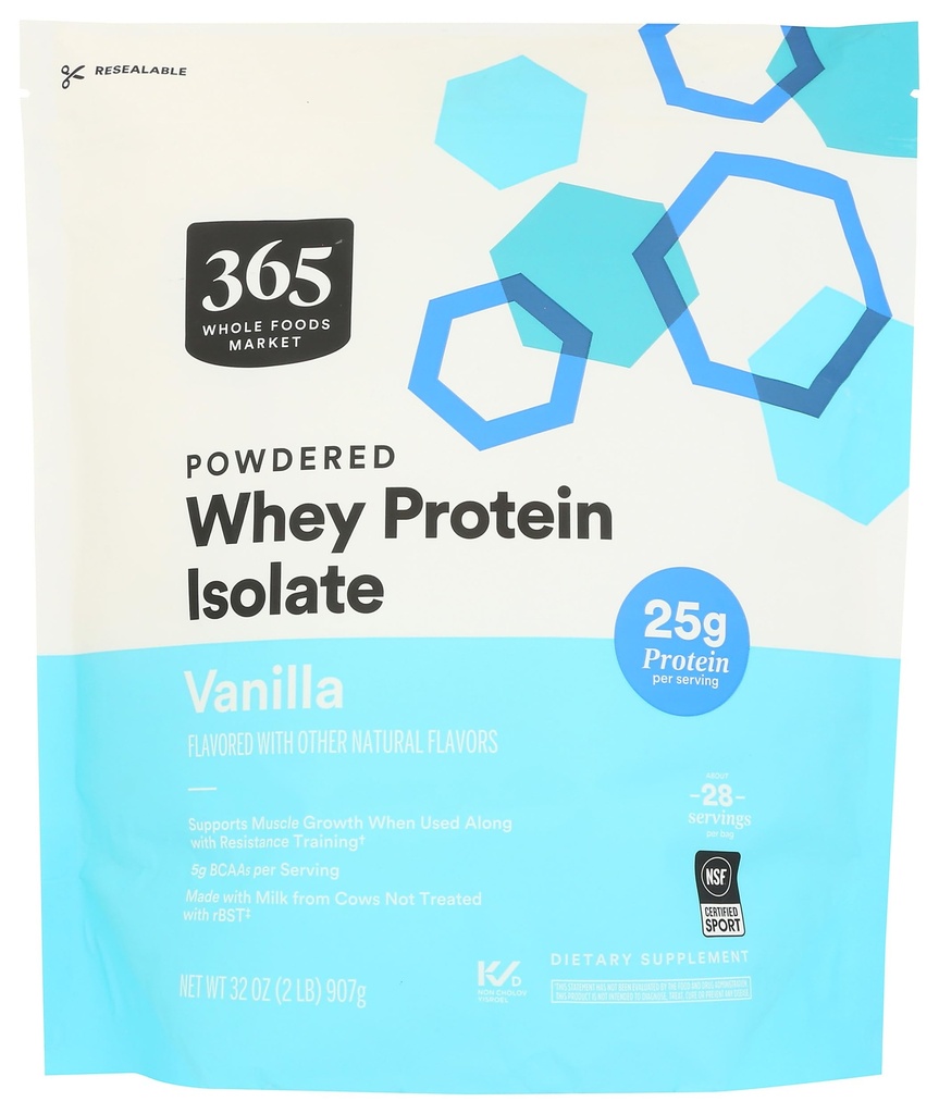 365 pēc Visa pārtikas tirgus, Sūkalu olbaltumvielu izolāts, Vanilla, 32 Ounce