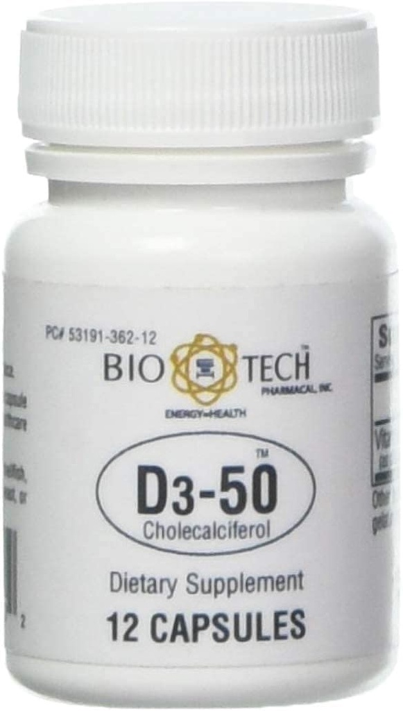 Bio-Tech Pharmacal vitamīns D3 (D3-50 50k SV, 12 grādos)