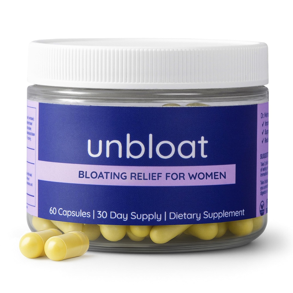 Pretblaugznu tabletes sievietēm - Bloating Relief sievietēm un gremošanas atbalsts Papildinājums - uzlabo Gut Veselība - Nav Bloat Formula ar prebiotikām un probiotikām - Uzpūšanās papildinājumi - 60 Count