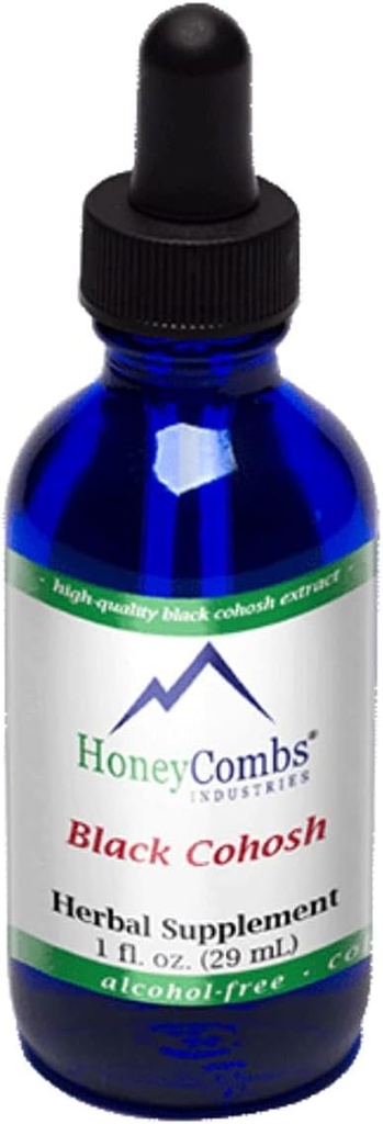 HoneyCombs Black Cohosh Šķidrais ekstrakts – Augu papildinājums sieviešu labsajūtai – Auksti presēts, bez alkohola, 1 fl oz
