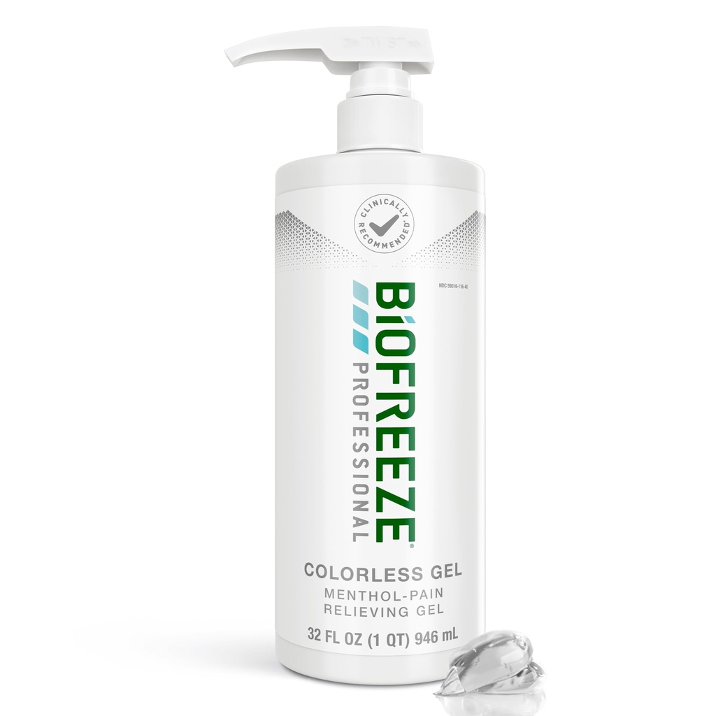 Biofreze Professional Gel sāpes atvieglojums Knee, Neck, Hip, Locītavu, Plecu, & Vienkāršs Muguras sāpes, Artrīts Sāpes Reliver, Sor Muskuļu Reliefs, Bezkrāsains Mentol Gel 32 Fl Oz