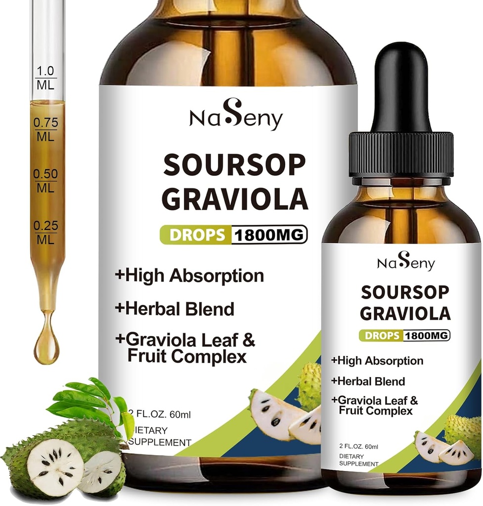 Sorsop Bitters Šķidrums, Sorsop Bitters imūnai, antioksidants, Digestive, Graviola Augļu un lapu ekstrakts Drop, Augu ekstrakts ar vitamīnu šūnu atbalstam un reģenerācijai, Dienas papildinājums, 2 FL OZ