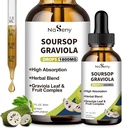 Sorsop Bitters Šķidrums, Sorsop Bitters imūnai, antioksidants, Digestive, Graviola Augļu un lapu ekstrakts Drop, Augu ekstrakts ar vitamīnu šūnu atbalstam un reģenerācijai, Dienas papildinājums, 2 FL OZ