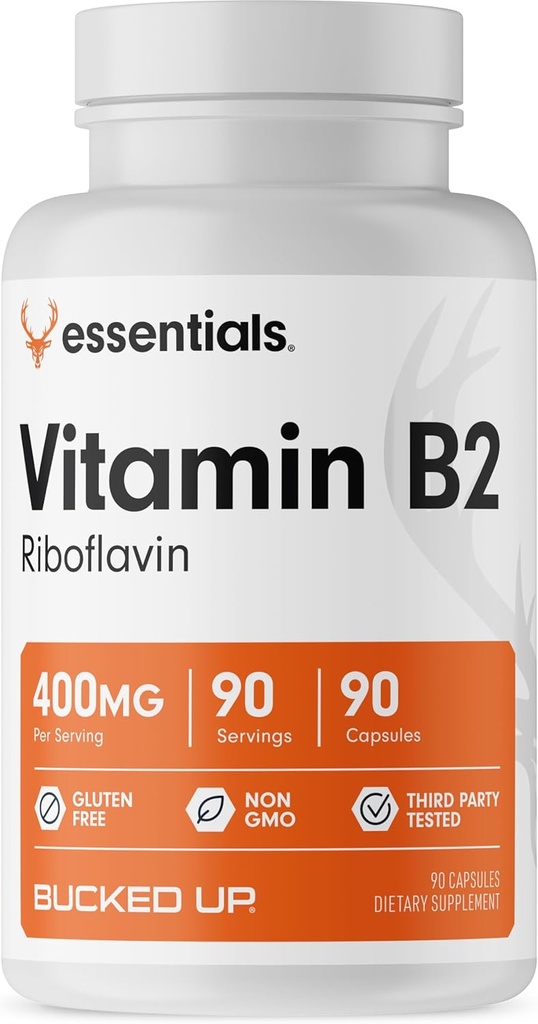 Iekapsulētas B2 vitamīna 400 mg kapsulas, essentials (90 Kalpo)