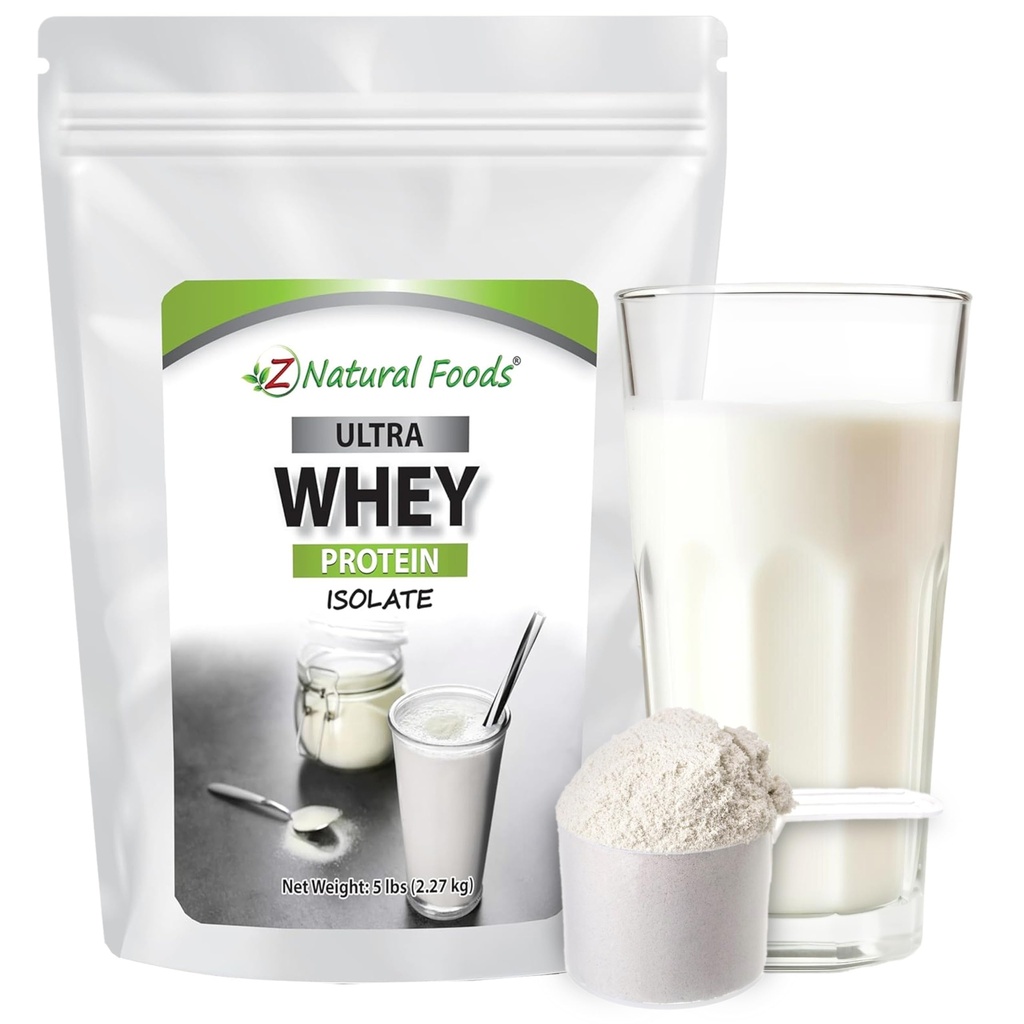 Z Natural Foods Ultra Sūkalu Olbaltumvielas izolāta pulveris - tīrs, nesaldināts, nesaldināts Sūkalu Olbaltumvielu pulveris - bez uzliesmojuma Sūkalu izolāts ar Vital Olbaltumvielas fitnesa, sporta Nutrition, Imūnsupport, 5 lb