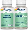 SOLARAY Bean Enzyme and Super Digestaway - Gremošanas fermentu barbe - Alfa galaktozidāze, Papaīns, ingvers, pepsīns, betaīna hidrohlorīds, Alveja un vairāk - Gremošanas un uzturvielu absorbcijas atbalsts, 60/90ct