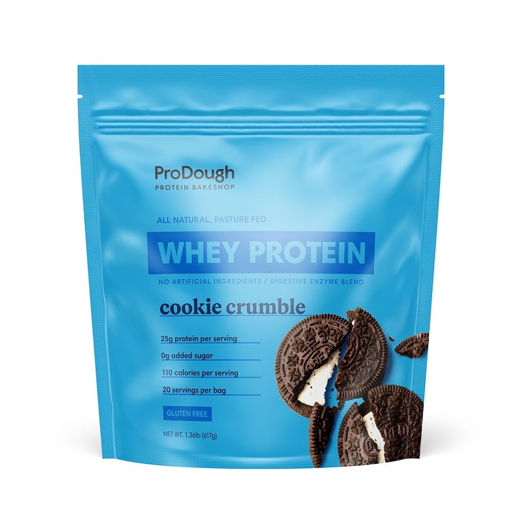 ProDough Gourmet Whey Izolāts Hidrolizēts proteīns Pulveris krata Mix- Viegli Digest Enzīmi Blend, 25g Olbaltumvielas uz apkalpo, dabas sastāvdaļas, bez lipekļa, Keto Friendly (cookie Crumble)