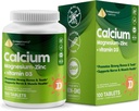 Veselības piramīda kalcija magnija cinks ar vitamīnu D3 papildinājums spēcīgiem kauliem un zobu Cal Mag cinks atbalsta nervu un muskuļu veselību 100 Vegan tabletes