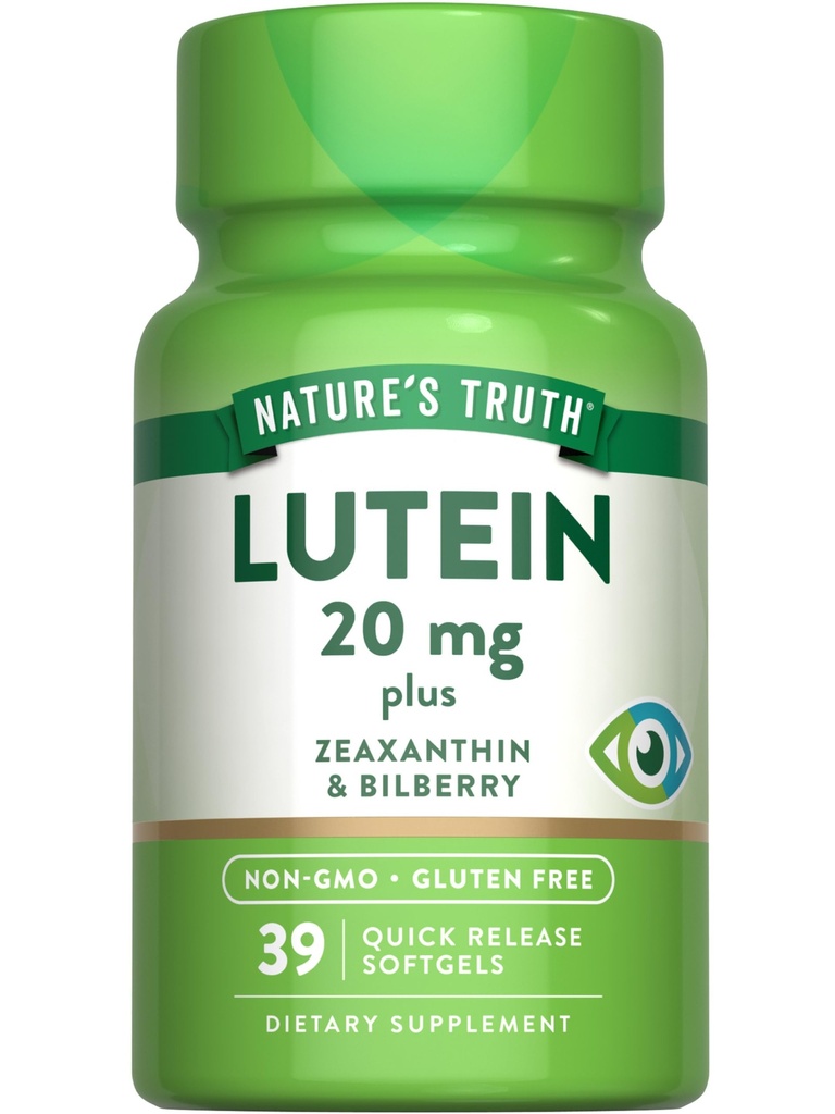 Dabas patiesība Luteīns un Zeaxanthin - 20 mg - 39 Softgels ar melleņu -- Non-GMO & Gluten bezmaksas papildinājums