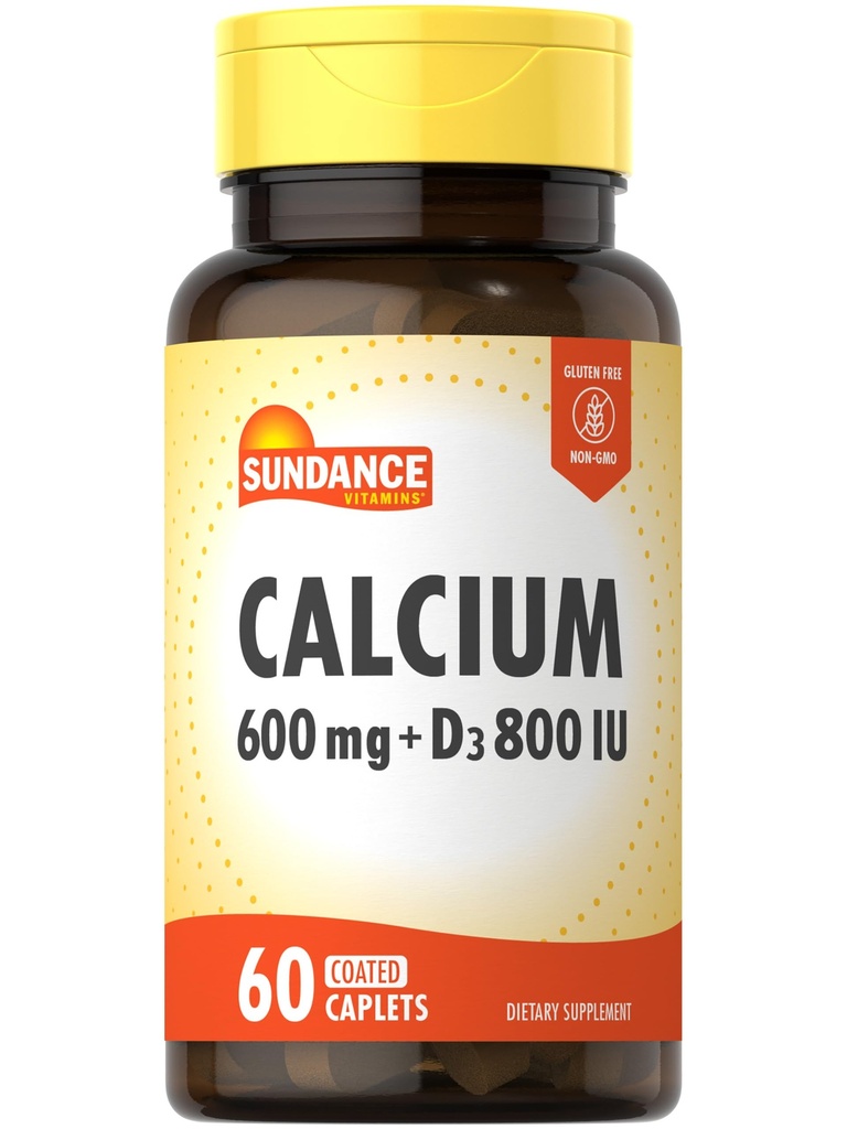 Sundance Kalcijs 600mg ar D3 • 60 Caplets 
