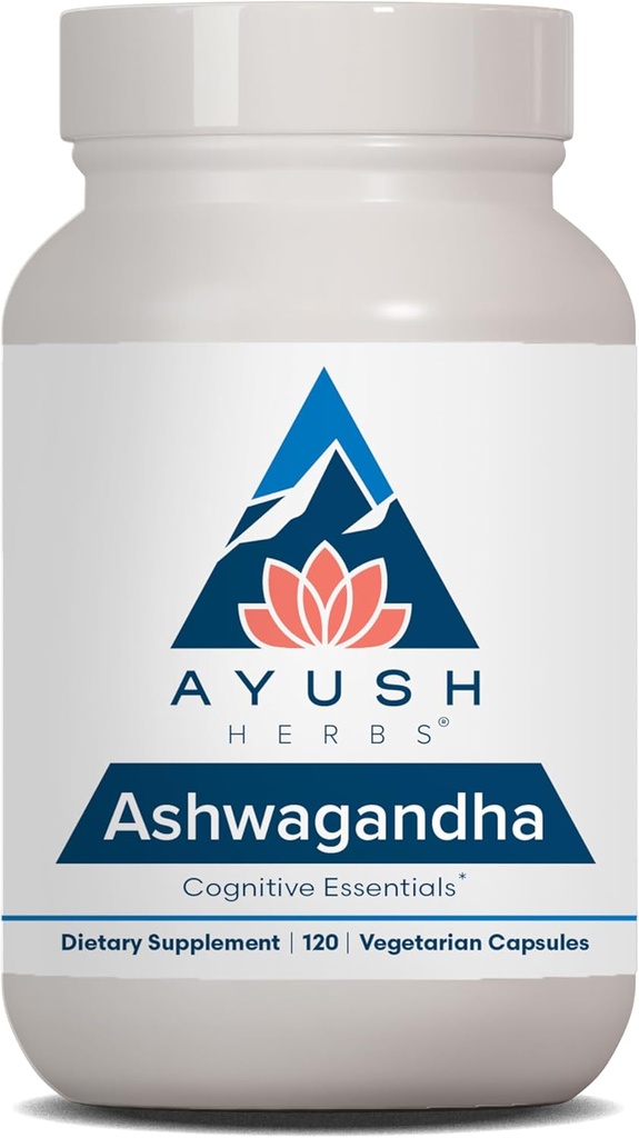 Ayush Herbs Ashwagandha Kapsulas - Ashwagandha vīriešiem un sievietēm, Ashwagandha papildinājumi, Pure Ashwagandha Saknes Pulveris stresam, 500mg uz vienu plāksni - 120 Veģetārieši Caplets (1 grāfs)
