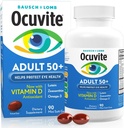 Okuvīts 50+ Acu vitamīnu un minerālvielu papildinājums, multivitamīni redzes un acu veselībai ar omega-3, cinku, C & E vitamīniem, luteīnu un zeaksantīnu, cinka bagātinātāji sievietēm un vīriešiem, 90 softgeli