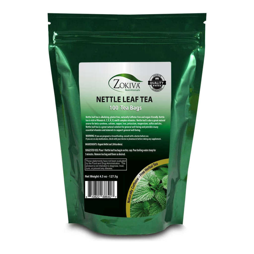 Zokiva Nutritionals - Tējas leaf tea somas Mega iepakojums - 100 Premium kvalitāte Ērti bioloģiskie zāļu tējas maisi - bez kofeīna un vegan-friendly Reselable Stand Up Zip Lock Pouch