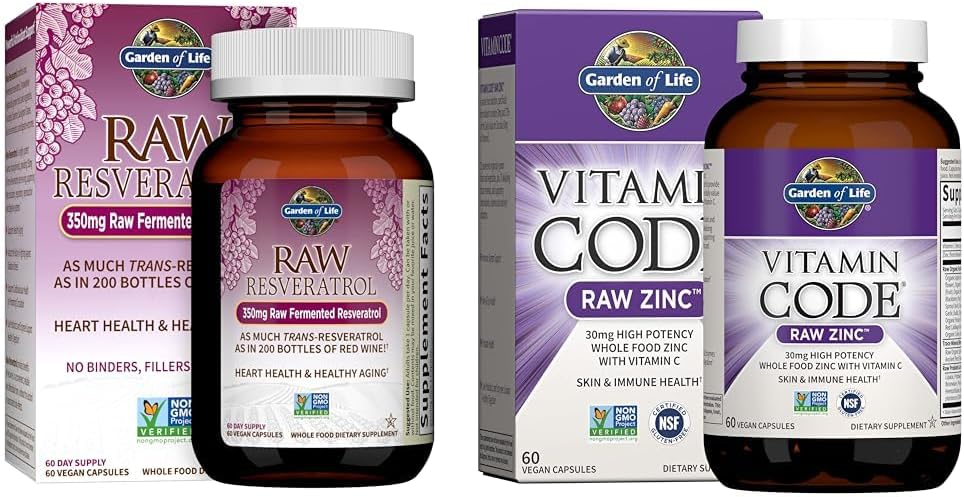 Dārzs Life Heart Resveratrol Papildinājums un Cinka papildinājumi 30mg augstas potences Cinks un vitamīns C Multimineral Papildinājums