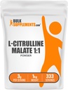 BulkSupplements.com L-citrulīns Malāts 1:1 Pulveris - Citrulīns Pulveris, Aminoskābju papildinājums - Neuzliesmojošs un lipeklis Brīvs - 3g uz vienu Kalpo, 1kg (2,2 mārciņas) (1. iepakojums)