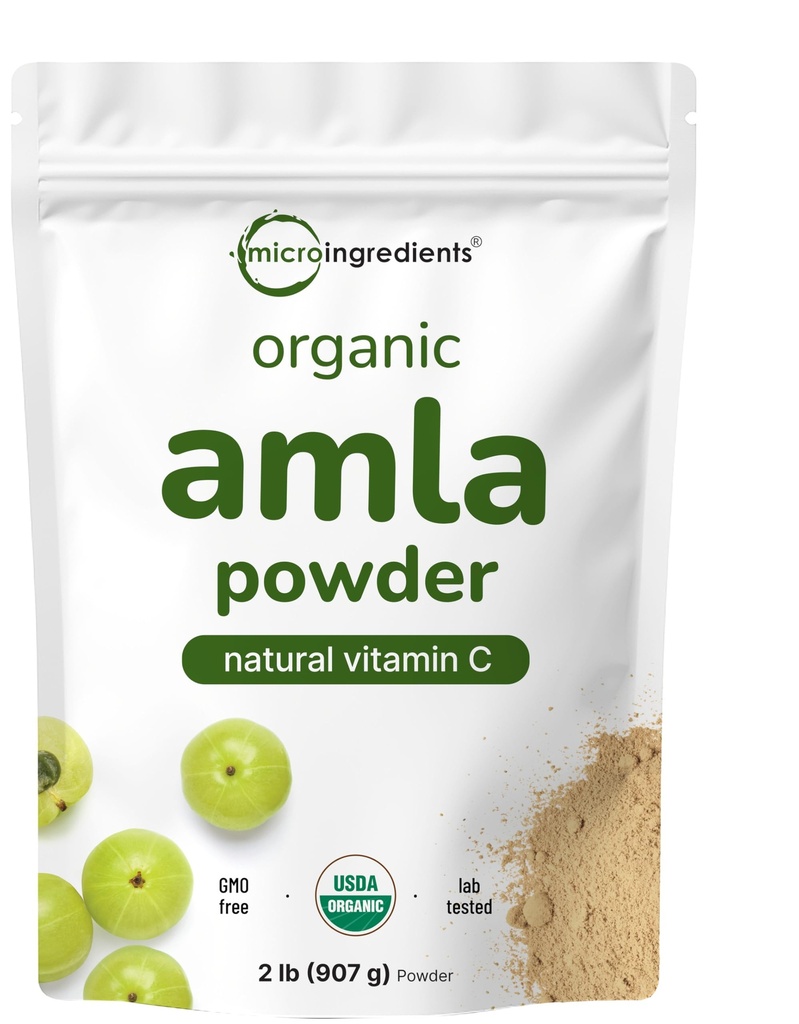 Micro Sastāvdaļas Organiskais Amla pulveris (Amalaki) - 32oz, Indija Izcelsme Ērkšķogas Pulveris - bagāts ar C vitamīnu, antioksidanti, atbalsts Imūns, gremošanas un ādas veselība, ne-GMO, Vegan & Keto Friendly