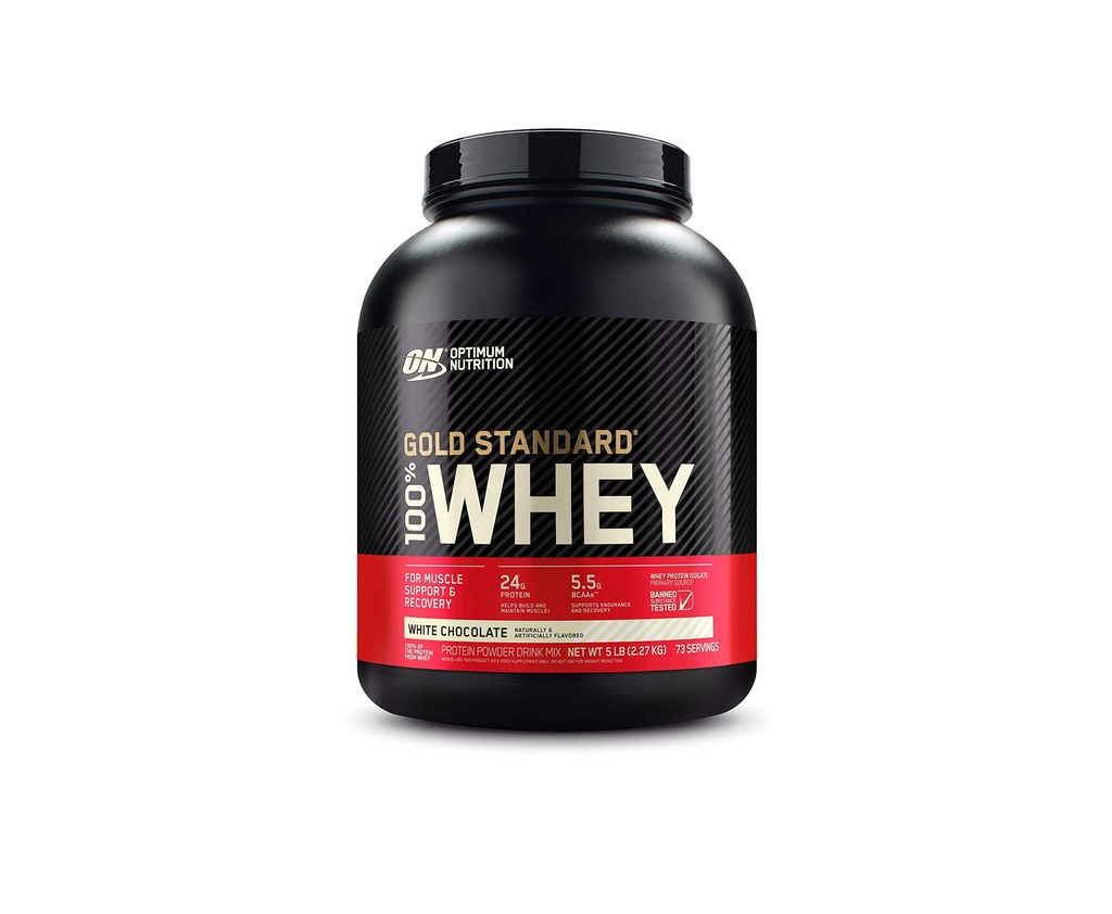 Optimtum Nutrition Gold Standard 100% Whey White Chocolate -- 5 mārciņas