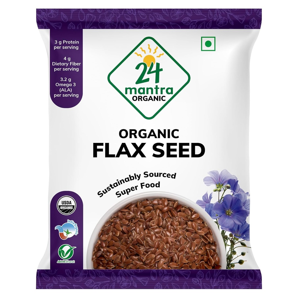 24 Mantra Organic Linus Seeds USDA Sertificēts Organiskais ES Sertificēts Organiskais Pesticīds Bez Adultācija Bez nātrija - iepakojumā pa 1 