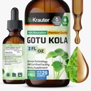 BIO KRAUTER Gotu Kola Tincture - Centella Asiatica ekstrakts - Alkohols un bezcukura Gotu Kola ekstrakts - Vegan Drops 2 Fl.Oz.