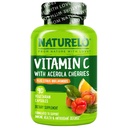 NATURELO C vitamīns ar Organisko Acerola ķiršu ekstraktu un Citrus Bioflavonoids - Vegan papildinājums - Imūnsupport - 500 mg VIT C uz vāciņu - ne- GMO - 90 kapsulas