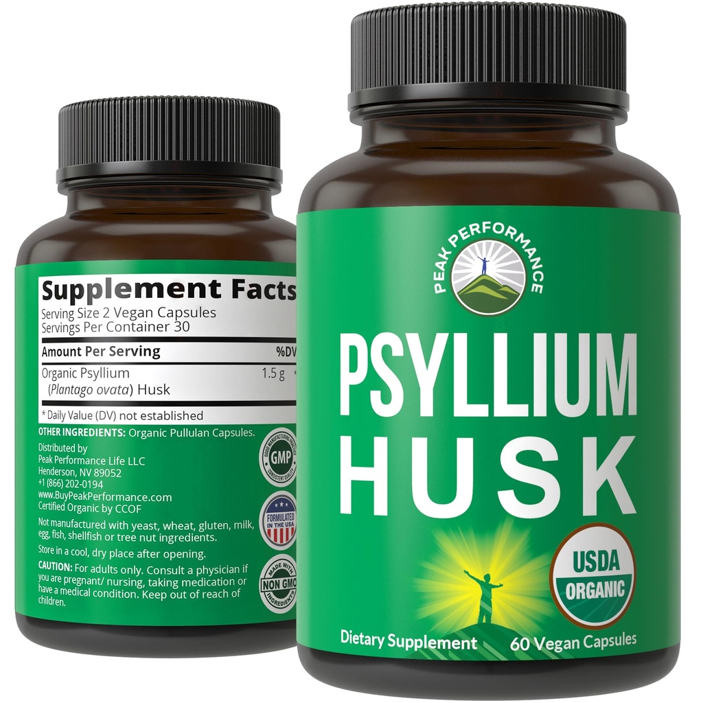 USDA Organic Psyllium Husk Vegan Kapsulas Izgatavots ar Organic Psyllium Husk Seed. Fiber Papildinājums Gut. Gremošanas prebiotikas. Tabletes Digestion, Rughage bez uzpūšanās. Tabletes