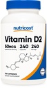 Nutricost D2 vitamīna papildinājums (2000 SV) 240 kapsulas - Vegan, ne- GMO, bez lipekļa, trešās puses pārbaudīts