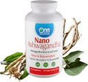 One Planet Nutrition Nano Ashwagandha Root & Leaf 500 mg Veggie Capsules (120 Servings), 10:1 ekstrakts, atbalsta hormonu un neiroloģiskās funkcijas stresa mazināšanai, ne-GMO, Vegan, Gluten-free