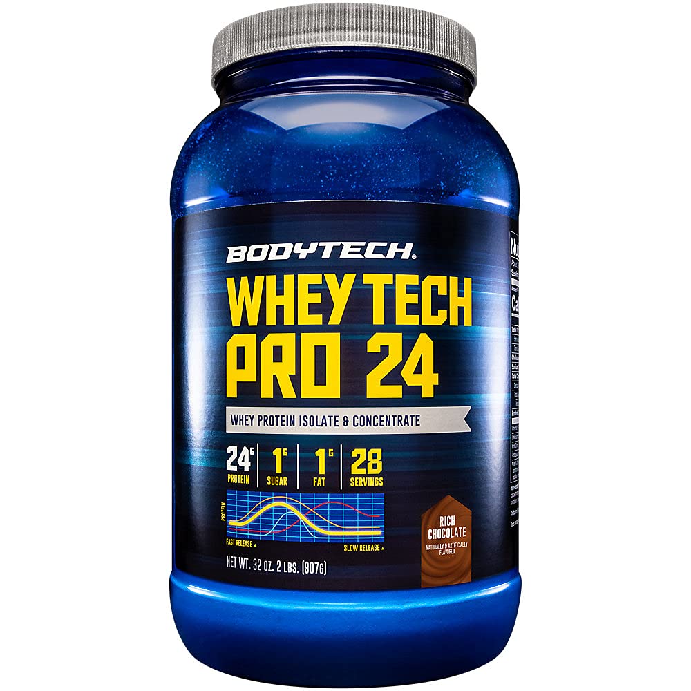 BODYTECH Whey Tech Pro24 pulveris Bagātināts Šokolāde (2 lbs/ 28 Servējumi)