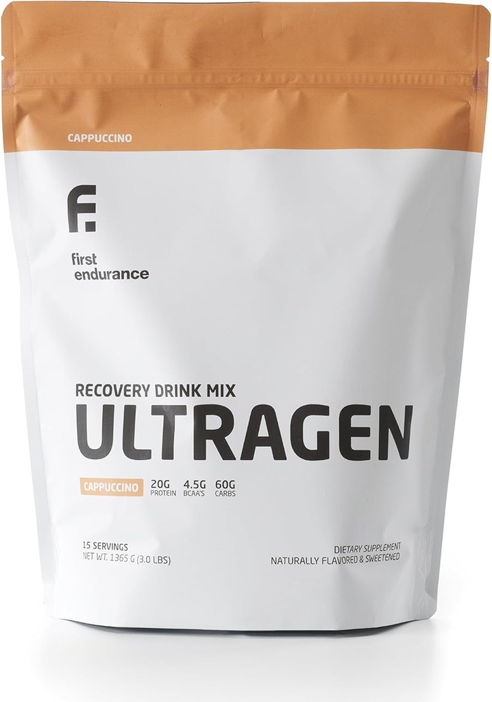 PIRMĀ ENDURANCE Ultragen Workout Recovery Drink Pulveris, Olbaltumvielu Mix, Palielina enerģiju, Paātrinās Recovery      ” Cappuccino, 15 Kalpo