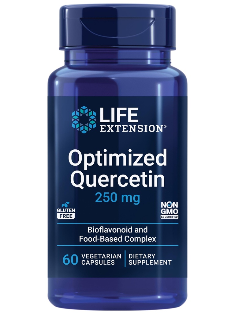 Optimizēts Quercetin 250 mg atbalsts Imūnā veselība, sirds veselība, ne-GMO, bez lipekļa - 60 Veģetārās kapsulas