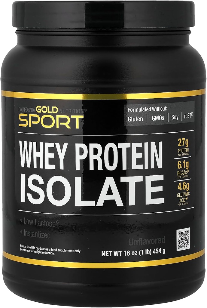 California Gold Nutrition Sport, sūkalu proteīns Izolāts, Neuzliesmojošs, 1 Lb (454 g)