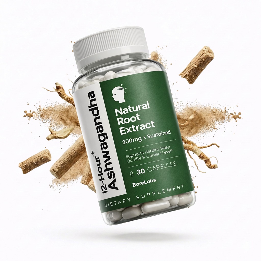 Ashwagandha 300mg + 12 stundu laiks Release Root Extract (Prolanza®) + Stress, Miega & Enerģijas Atbalsts Papildinājums vīriešiem un sievietēm - 30 dienu piegādes